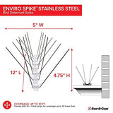 Bird B Gone - Pre-Assembled EnviroSpike Stainless Steel Anti Bird Spikes (10') - UV-Stabilized Polycarbonate Base - Humane Deterrent - Stops Pigeons & Birds from Roosting On Rooftops, Ledges, Fences