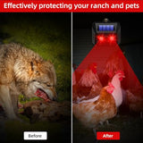 2024 Upgraded Solar Animal Repellent Outdoor,Racoon Repellent Outdoor Coyote Deterrent Deer Repellent Devices Predator Lights for Chicken Coop Farm Garden Yard Scare Away Racoon Skunk,4 Pack