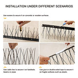 OFFO Black Bird Spikes Pre-Assembled for Pigeons Birds, Cover 24 Feet Durable Bird Deterrent Spikes with Stainless Steel, Bird Repellent Spikes for Fence Roof Mailbox Window Matte Black