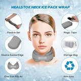 Neck Ice Pack Wrap, Cervical Ice Pack,Cervical Cold Compress Ice Packs for Neck Injuries, Reusable Cold Hot Therapy Adjustable Flexible Gel Ice Wrap for Neck Pressure,Surgery Pain Instant Relief