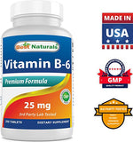 Best Naturals Vitamin B6 25mg 250 Tablets (250 Count (Pack of 2))