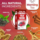 Total Tea Detox Tea & Energy Tea Set - 25 Day Detox Tea - Herbal SIim Tea with Chamomile - Hibiscus Tea and Ginger Root for Colon Cleanse – Natural Citrus & Cinnamon Herbal Tea for Digestive Health