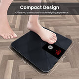 GE Scale for Body Weight Bathroom: Digital Scales Accurate, Smart Bluetooth Scale for Weight and BMI Electronic Weighing Scale for People, Black 400lb Capacity Bath Scale