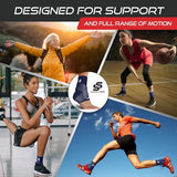 Sleeve Stars Ankle Brace for Women & Men, Achilles & Plantar Fasciitis Relief Compression Sleeve, Foot Brace with Ankle Support Strap, Heel Protector Wrap for Pain, Tendonitis & Sprain (Single/Navy Blue)