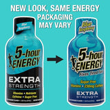 5-hour ENERGY Extra Strength Energy Shot | Blue Raspberry Flavor | 1.93 oz. | 24 Count | Sugar-Free & Zero Calories | B-Vitamins & Amino Acids | 230mg Caffeinated Energy Shot | Dietary Supplement