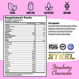 Steel Supplements Veg-PRO | Vegan Protein Powder, Strawberry Cheesecake | 25 Servings (1.65lbs) | Organic Protein Powder with BCAA Amino Acid | Gluten Free | Non Dairy | Low Carb Formula