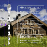 Hausse 30 Pack Bird Repellent Reflectors Scare Rods, Hanging Silver Plastic Rod Reflective Bird Deterrent Device, Glossy Finish Garden Decorative Scare Birds Away, Like Woodpeckers, Pigeons and Geese