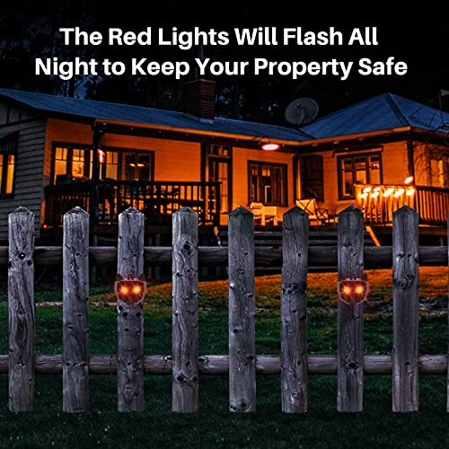 2024 Upgraded Solar Animal Repellent Outdoor,Racoon Repellent Outdoor Coyote Deterrent Deer Repellent Devices Predator Lights for Chicken Coop Farm Garden Yard Scare Away Racoon Skunk,4 Pack