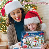 HOGOKIDS Christmas Advent Calendar Building Set - 2023 Countdown Playset 24 Collectible Surprises for Kids Christmas Toys Includes Santa Claus Tree Train House Blocks Boys Girls 6-12+ Year (1122 PCS)