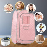 Smartmak Portable Sauna Tent, Foldable One Person Full Body Spa for Detox Therapy Without Steamer - LightPink