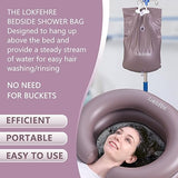 LOKFEHRE Bedside Shower Water Bag - 2.5 GL Portable Water Shower Bag For Hair Washing In Bed. Use with Inflatable Shampoo Basin, Inflatable Hair Washing Basin, Inflatable Bathtub For Elderly (Brown)