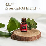 Young Living R.C. Essential Oil 5ml - Invigorating Blend with Eucalyptus, Myrtle, and Pine - 100% Pure, Therapeutic-Grade Essential Oils for Diffusion or Topical Use