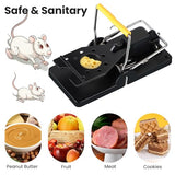 Qualirey 18 Pcs Mouse Traps Plastic Mice Trap House Indoor Rat Trap Quick Effective Safe Mouse Traps for Warehouse Garden Kitchen 3.86 x 1.81 x 2.17 Inch (Black,Yellow)