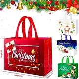 IPQXE 16 Pack Large Christmas Gift Bags - Reusable Christmas Tote Bags Non-Woven, Xmas Shopping Bags with Handles, for Christmas Treat Bags, Gifts Wrapping, Xmas Party Supplies 12.8'' X 9.8'' X 4.5''…