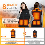 Upgraded Heated Vest for Men Women with Battery Pack Included, 4in1 Smart Controller, Lightweight Heated Vest Electric Vest with 8 Heating Zones for Winter Skiing Hiking Hunting Fishing Camping, 3XL