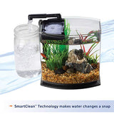 Aqueon LED MiniBow Small Aquarium Fish Tank Kit with SmartClean Technology, Blue, 1 Gallon