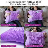 Zomaple Hysterectomy Pillow- Super Comfy Shock Absorbing Hysterectomy Recovery Pillow with 2 Pockets and Gel Pack- Tummy Pillow with Hands Placement Pouch