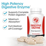 Silver Fern Brand Ultimate Digestive Enzyme Supplement - 1 Bottle = 30 Caplsules - High Potency, Multi Enzyme - Digestive Comfort & Food Tolerance - Hemicullulase, Peptidase, Maltase, More