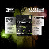 Enhanced Electrolyte Powder Stick Packs (Strawberry Kiwi- 20 Packets) Sugar Free + BCAA B-Vitamins & Real Salt® - Keto Electrolytes, Hydration Powder