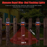 4 Pack Solar Powered Animal Repellent, Nighttime Animal Deterrent Repellent with Red LED Lights Waterproof Wild Animal Predator Deterrent Repel Coyote, Raccoon, Fox, Skunk from Yard Farm General model