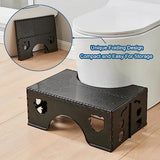 Foldable Toilet Stool, 7 inches Healthy Squatting Posture Poop Stool with Anti-Slip Feet by CHEAGO, Portable Travel Foot Stool for Toilet, Unique Folding Design Compact&Wide footrest