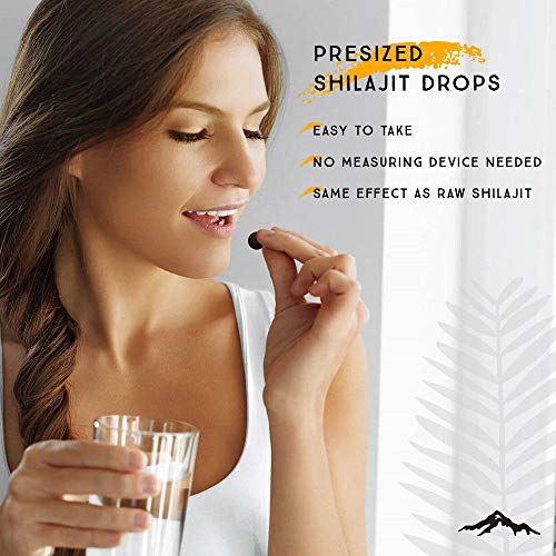 Shilajit Dry Drops - 120 Counts, Rich in Naturall Fulvic Acid, Original Siberian Shilajit, 100% Pure, Trace Minerals Complex