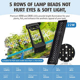 hygger Clip On Full Spectrum Aquarium LED Light, 22W Day-Night Dual Timer Sunrise-Day-Sunset-Moon Fish Tank Light, Adjustable Timer Brightness with 9 Colors for Planted Tank