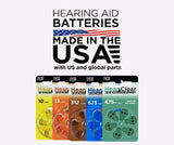 Hearclear Size 10 PR230 Hearing Aid Batteries Yellow Tab + Keychain (60 Batteries)