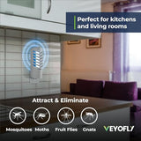 VEYOFLY Indoor Flying Insect Trap - Plug-in Fruit Fly, Gnat and Mosquito Trap With Refills - Odorless Bug Light for Home