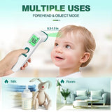 GoodBaby Non-Contact Thermometer for Adults and Kids,Digital Forehead Thermometer with Fever Alarm,Silent Mode and 35-Set Memory,Forehead/Object 2 in 1 Mode-Basal Thermometer,Green (FC-IR202-Green)