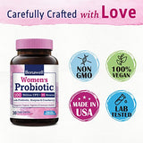 Bonawell Probiotics for Women 100B, with Organic Prebiotic, Cranberry for Feminine Health, Digestion & Immunity, Shelf-Stable, Delayed-Release, 30 Veggie Caps