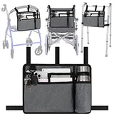 supregear Walker Bag with Cup Holder, Water-Resistant Wheelchair Pouch Folding Walker Accessory Basket for Wheelchairs, Rollators, Scooters, Grey
