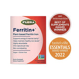 Flora - Ferritin+ Plant-Based Iron, Helps Maintain Healthy Iron Levels, Non-Constipating, Highly Absorbable, Supports Energy & Mental Clarity, Vegan Iron Supplement, 30 Delayed Release Vegan Capsules