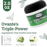 Ovante Sulfur Based Cream with White Sulfur, Tea-Tree Oil, & Zinc Oxide For Itchy Skin - 2.0 oz