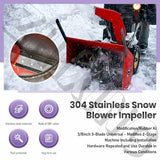 100% 304 Stainless Snow Blower Impeller Modification/Rubber Ki, 3/8inch 3-Blade Universal - Modifies 2-Stage Machine Including Installation Hardware, Repeated and Use Durable in Various Conditions (3)