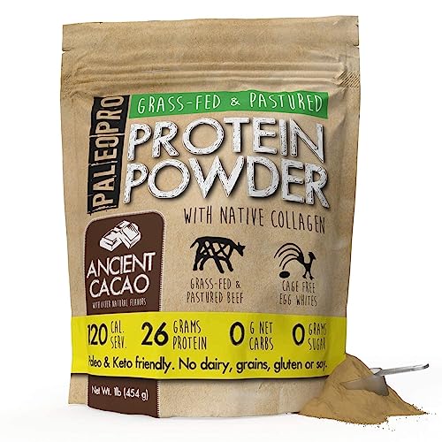 PaleoPro Protein Powder, Gluten Free, Dairy Free, Whey Free, Soy Free, No Added Hormones, Pastured Grass-fed Beef, Minimally Processed Paleo Ingredients, 1lb/454g, About 15 Servings, Mayan Mocha