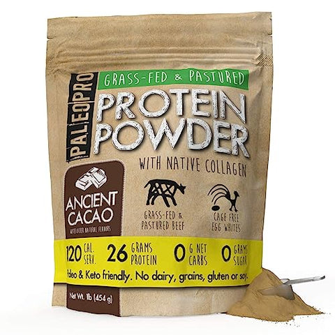 PaleoPro Protein Powder, Gluten Free, Dairy Free, Whey Free, Soy Free, No Added Hormones, Pastured Grass-fed Beef, Minimally Processed Paleo Ingredients, 1lb/454g, About 15 Servings, Mayan Mocha