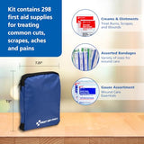 First Aid Only 442 All-Purpose Emergency First Aid Kit for Home, Work, and Travel, 298 Pieces