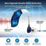 Hearing Aids, Enjoyee Hearing Aids for Seniors Rechargeable Hearing Amplifier with Noise Cancelling for Adults Hearing Loss, Digital Ear Hearing Assist Devices with Volume Control (Black) (Blue)