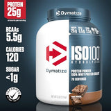 Dymatize ISO100 Hydrolyzed Protein Powder, 100% Whey Isolate Protein, 25g of Protein, 5.5g BCAAs, Gluten Free, Fast Absorbing, Easy Digesting, Fudge Brownie, 5 Pound