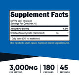 Nutricost Creatine Monohydrate 3,000mg, 180 Capsules (750mg Per Capsule) - Gluten Free, Non-GMO