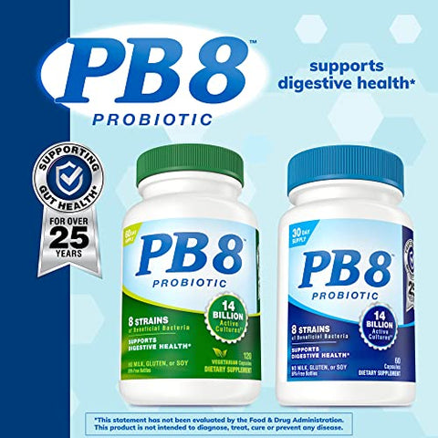 Nutrition Now PB 8 Probiotic Acidophilus For Life* Vegetarian Dietary Supplement for Men and Women, 120 Count