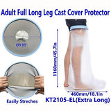 Adult Leg Cast Protector for Shower, Waterproof Leg Cast Covers for Shower Full Leg Watertight Protection to Broken Leg, Knee Replacement Surgery, ACL Post Surgery Reusable (Full Leg 46"20"9.8")