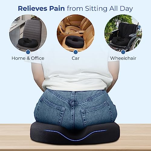 Donut Pillow Hemorrhoid Tailbone Cushion – Large Black Seat Cushion Pa