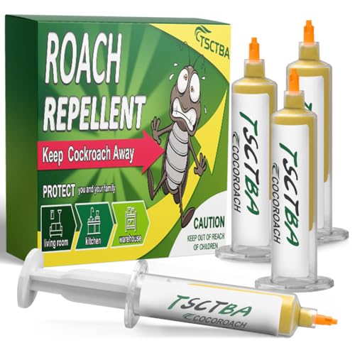 TSCTBA Cockroach Repellent, Cockroach Deterrent,Roach Away, Natural Roach Repellent Indoor, Eco-Friendly Indoor Outdoor - Strongly and Effectively Roach Control - 4P