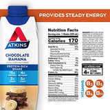 Atkins Chocolate Banana Protein Shake, 15g Protein, Low Glycemic, 4g Net Carb, 2g Sugar, Keto Friendly, 12 Count