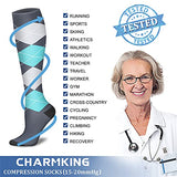 CHARMKING Compression Socks for Women & Men (8 Pairs) 15-20 mmHg Graduated Copper Support Socks are Best for Pregnant, Nurses - Boost Performance, Circulation, Knee High & Wide Calf (L/XL, Multi 42)