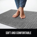 Gorilla Grip Ultra Absorbent Moisture Guard Doormat, Absorbs Up to 5.7 Cups of Water, Stain and Fade Resistant, Spiked Rubber Backing, All Weather Mats Capture Dirt, Indoor Outdoor, 35x23, Grey