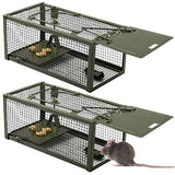 Qualirey 2 Pcs Humane Mouse Trap Live Rat Trap Mice Cage Work for Indoor and Outdoor Mouse Voles Hamsters Catch and Release (Green)