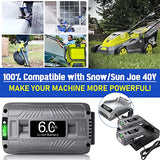 CaliHutt 【Upgrade!】 40V 6.0Ah Replacement Battery for Snow Joe/Sun Joe Ecosharp 40V Tools Lithium-ion Battery Snow Blower Lawn Mower Pressure Washer. 40V Wireless iON Models